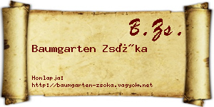 Baumgarten Zsóka névjegykártya